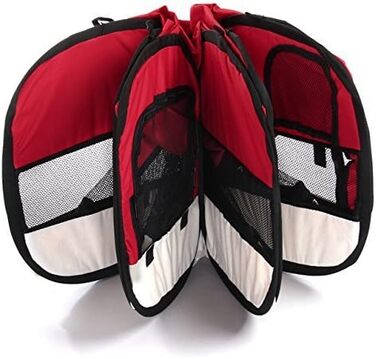 Клітка-загончик для кроликів та морських свинок BUNNY BUSINESS, розкладний, з тканини, рожевий (червоний)