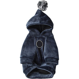 Теплий зимовий верхній одяг для собак та котів UKKO з капюшоном. М'яка тепла піджака для маленьких собак та котів, Yorkshire, Chihuahua. Піджак для домашніх тварин, XXL, блакитний.