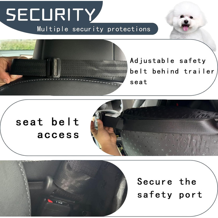 Автокрісло для собак: безпечне та зручне автосидіння для собак, підходить для малих та середніх порід, легко розбирається (чорний, Medium)