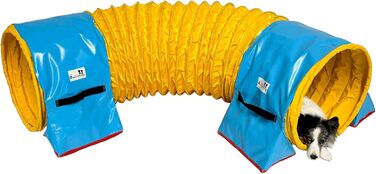 Тренажер для аджиліті Calliway® для собак, тунель, діаметр 60 см, 360°, повне зчеплення, жовтий, 3 м