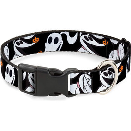 Нашийник для собак Buckle-Down, пластик, кліпса, Nightmare Before Christmas, Zero Pumpkin, 33-45,7 см, ширина 3,8 см