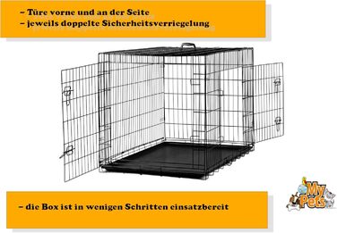 Клітка для собак MYPETS X-Treme Safe з піддоном, для дому та вулиці, 91x60x66 см