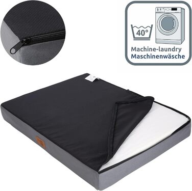 Ваше ліжко для собак GEAR Biella ортопедичне, еко-шкіра, миється, для суглобів, високий рівень комфорту (120x80x10 см)