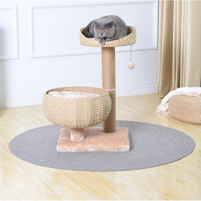 PetPals натуральна паперова миска з жердиною і кігтеточкою для котів