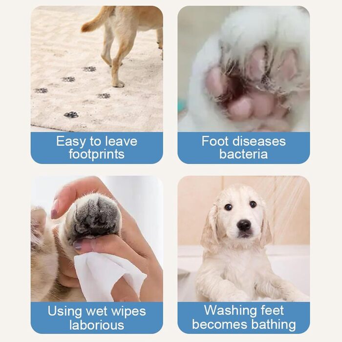 Очисник лап для собак | Портативна щітка для собачих лап – щітка з 2 швидкостями для миття лап, догляд, подорожі, дім, після прогулянок, на вулиці, піших прогулянок, кемпінг (Рожевий)