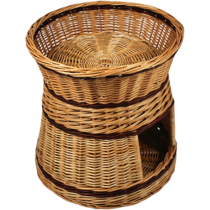 Гніздо для котів та собак: кругле, з прутистої верби, діаметр 47 см, 2 поверхи