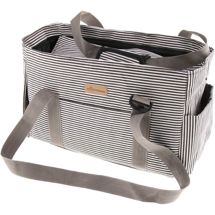 Транспортна сумка для тварин: переноска для собак та котів, сумка для подорожей (сіра)