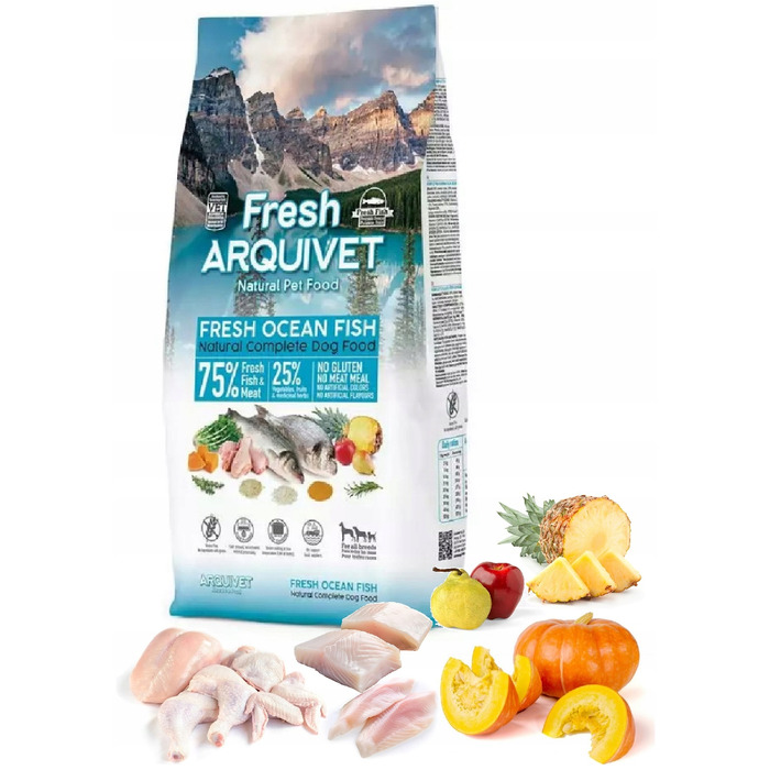 Вологий корм для собак ARQUIVET FRESH М'ясо та океанічна риба, 10 кг