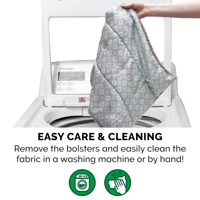 Килимок-ліжко для собак Furhaven Trail Pup S, портативний, з сумкою, для подорожей, миючий, складаний, блакитно-сірий (Aqua/Granitgrau), 46x41x7 см