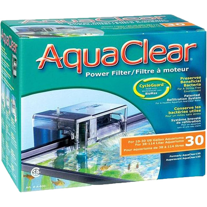 Зовнішній фільтр AquaClear 30 для акваріумів 38-114 л, 6 Вт, навісний