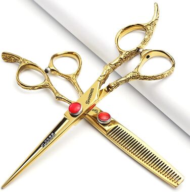 Професійні ножиці для перукарів 7 дюймів з візерунком троянд, перукарські інструменти, набір японських ножиць з нержавіючої сталі