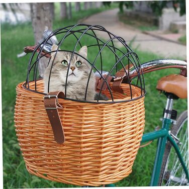 Велосипедний кріплення для собак, 11,8 x 9,8 x 13 дюймів, дихаючий кошик для тварин з металевим покриттям для маленьких собак