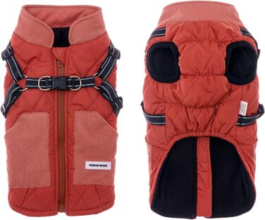 Зимова куртка для собак, тепла вітрозахисна куртка для собак середнього розміру з шлейкою, одяг для тварин, підходить для катання на лижах (зелений, рожевий)