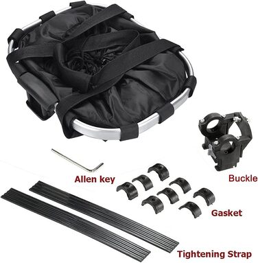 Фahrradkorb für Hunde: Складний велосипедний кошик для собак, чорний, 33 x