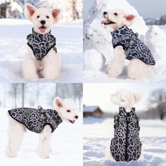 Теплий зимовий одяг для собак Savlot: куртка з флісу, водонепроникна, для холодної погоди, S, сіра