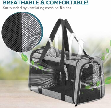 Транспортна сумка для собак та котів Petsfit, складана, сіра (S)