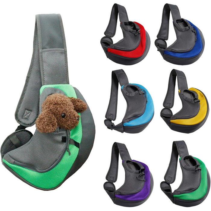 Тканина-слінг для собак, переноска для цуценят на плечі, переноска для домашніх тварин, переноска для собак та котів, переноска для маленьких тварин, зелена (L, фіолетова)