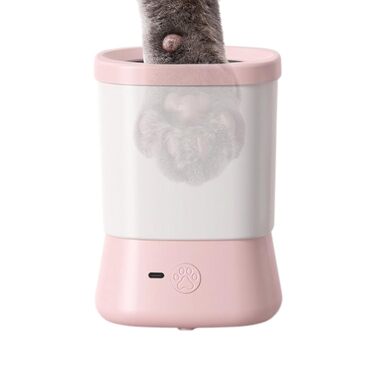 Очисник лап для собак | Портативна щітка для собачих лап – щітка з 2 швидкостями для миття лап, догляд, подорожі, дім, після прогулянок, на вулиці, піших прогулянок, кемпінг (Рожевий)