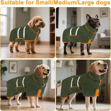 Рушник для собак Bienbee, XXL, швидковисихаючий, супер вбираючий, темно-зелений