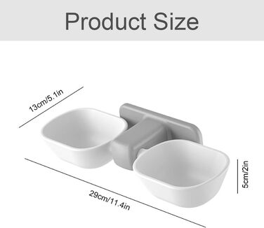 Двічі миска для котів, миски для котів, годівниця для котів на стіну, з піднятим тримачем, зменшує біль у шиї, знімні миски