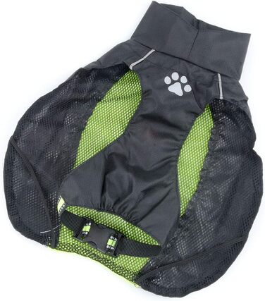 Водонепроникний дощовик для собак Ranphy середнього та великого розміру, з відбиваючими елементами, дихаючий, з захистом живота, для такс та лабрадорів, ультралегкий, безпечний, зелений, 6XL (обхват грудей: 80 см), зелено-чорний