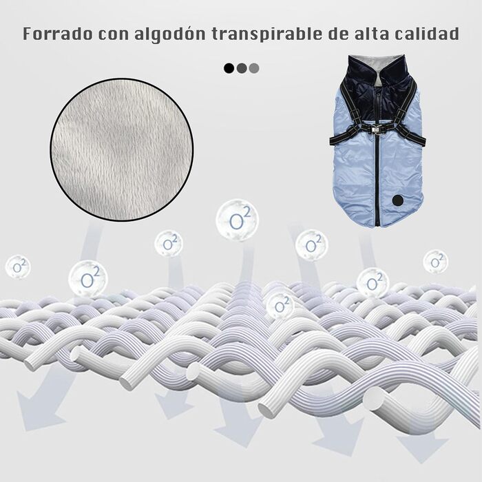 Водонепроникна куртка для собак, тепла куртка для собак з кільцем для повідка - синій/темно-синій, XL