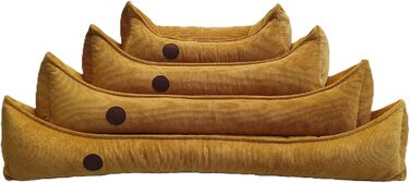 Ортопедичне ліжко для собак, сумісне з великими, середніми та маленькими породами, жовто-гірчичний колір, XL (120/80/19 см)