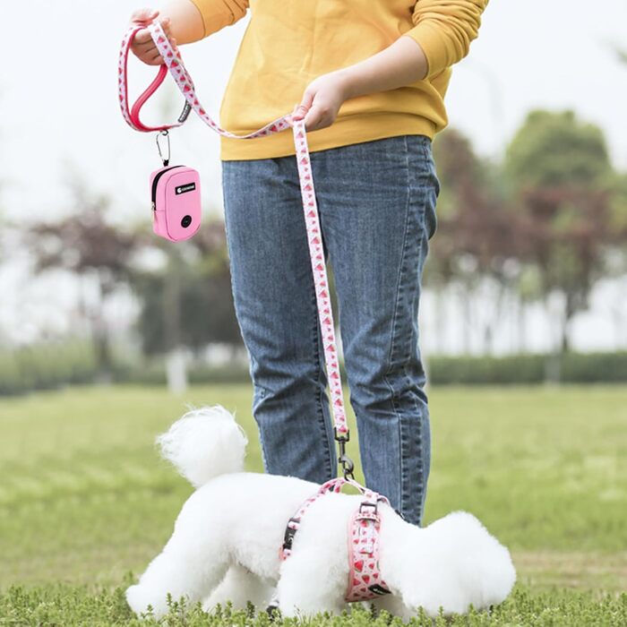 Сумка для ласощів та пакетиків для вигулу собак COOWONE, рожевий колір, з дозатором пакетиків