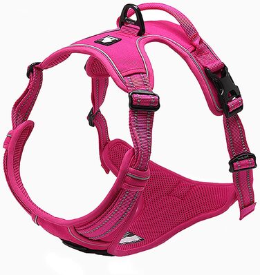 Шлея для собак Truelove TLH5651, XL, фуксія, проти ривків, з відбиваючими вставками для нічної видимості, для прогулянок і пригод на вулиці