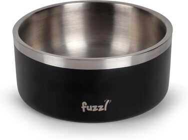 Термомиска для собак Fuzzl Titan 20 см, матово-чорна, ізольована, з гумовим дном, для годування та води, для великих собак, для дому та вулиці