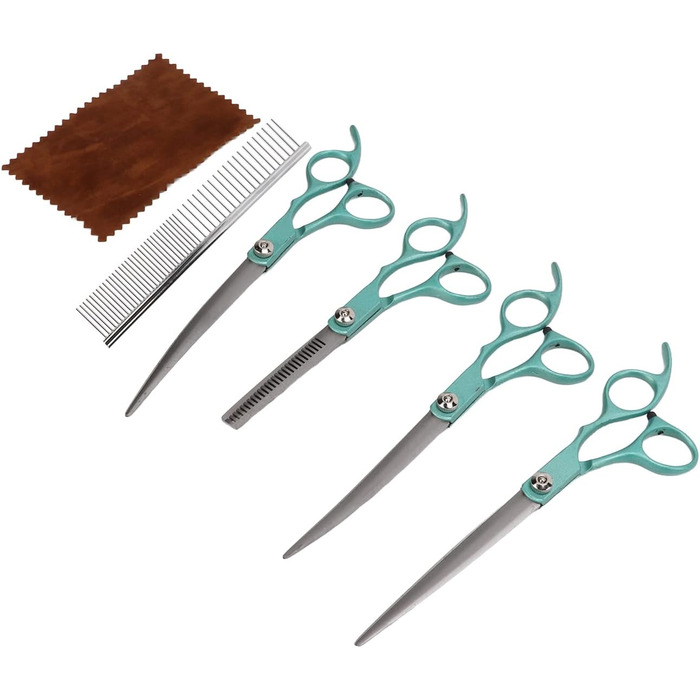Набір ножиць для грумінгу домашніх тварин TOPINCN з нержавіючої сталі, 7 дюймів, для собак, котів, кроликів