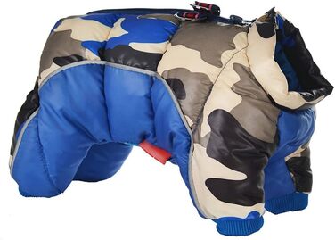 Зимовий теплий халат для собак, тепла куртка для собак, бавовняний халат для собак, тепла куртка для собак, водонепроникний халат для собак, одяг для собак (S, темно-синій)