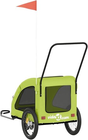 Причіп для велосипеда для собак та котів, зелений, Oxford-Gewebe та метал