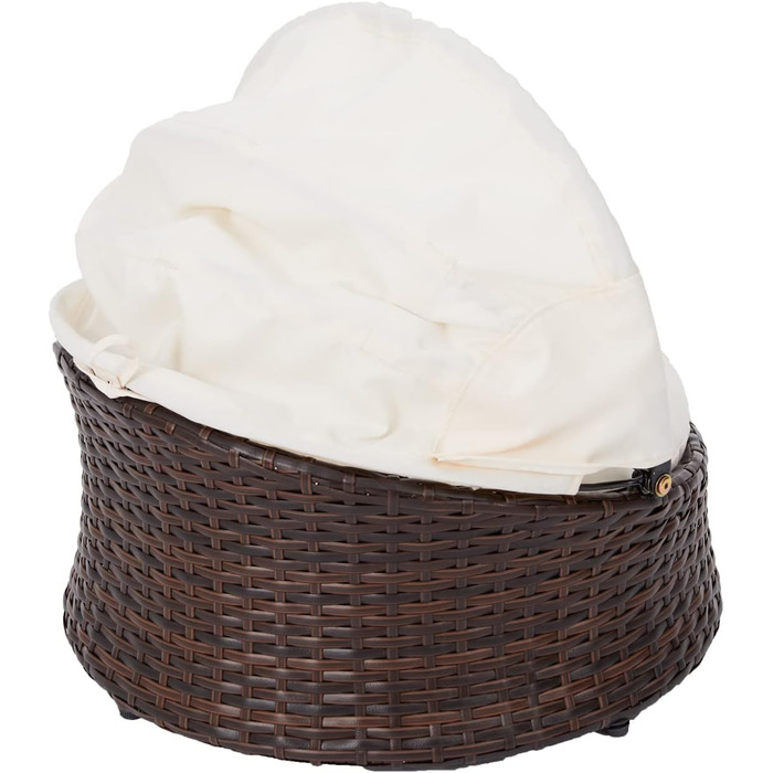 Крісло-ліжко для котів та собак Teamson Pets Clotho з відкидним балдахіном та знімним подушкою, коричнево-кремове, ST-N10004-UK