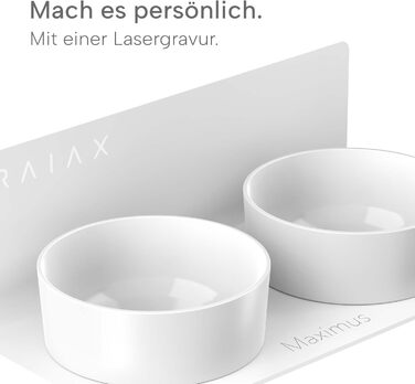 Керамічна миска для собак DRAIAX ElegantFeed M, підвісна, знімна, біла, настінна годівниця для собак