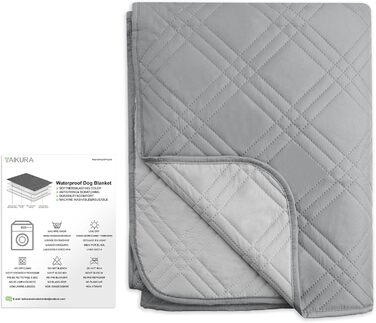 Водонепроникний килимок для собак, килимок для котів, неслизький, міцний, для захисту дивану, ліжка, автокрісла, можна прати в пральній машині (172 x 208 см, сірий)