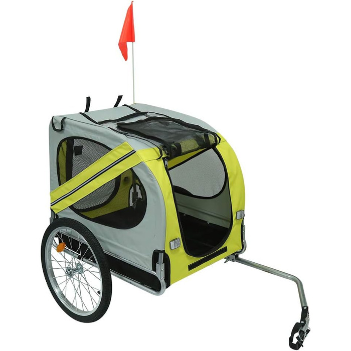 Причіп для собак на велосипед 3в1, переноска для тварин, причіп-трансформер для велосипеда та джоггінгу, до 40 кг (137 x 73 x 90 см, жовто-сірий)