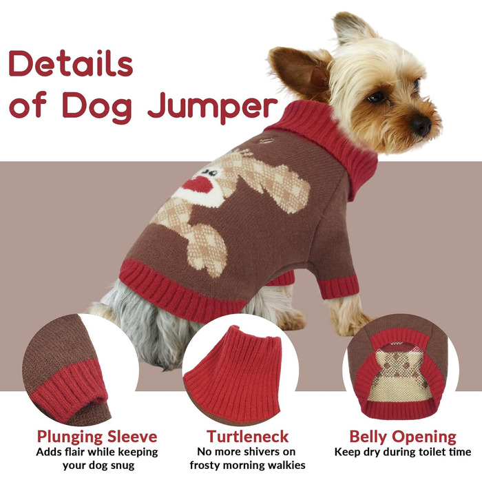 Теплий рожевий пуловер для собак на Новий рік з отвором для шлейки, для мопсів, французьких бульдогів, цвергшнауцерів, розмір L