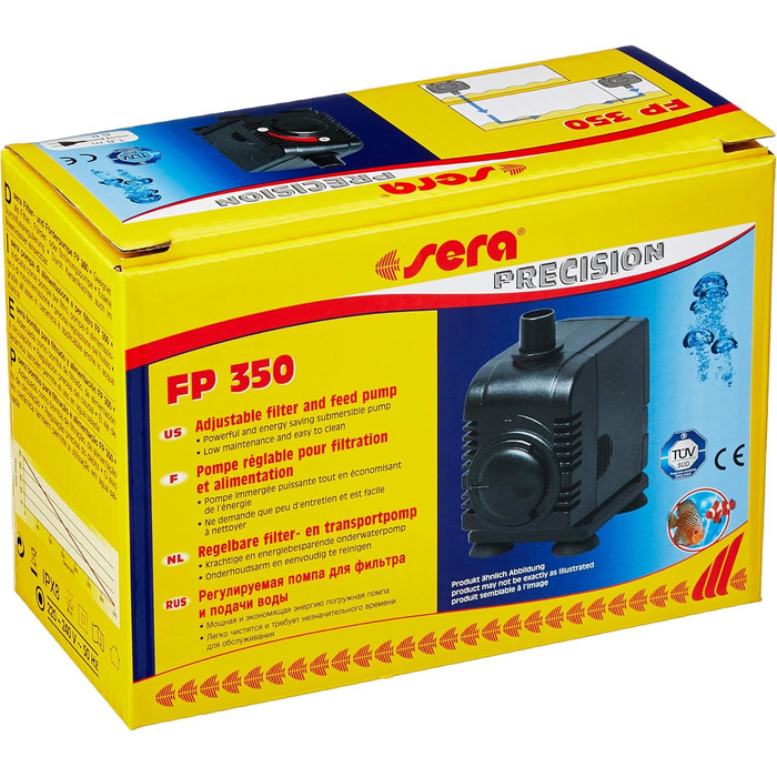 Sera FP 350 Регульована фільтр- та насосна помпа для акваріумів, для прісної та морської води