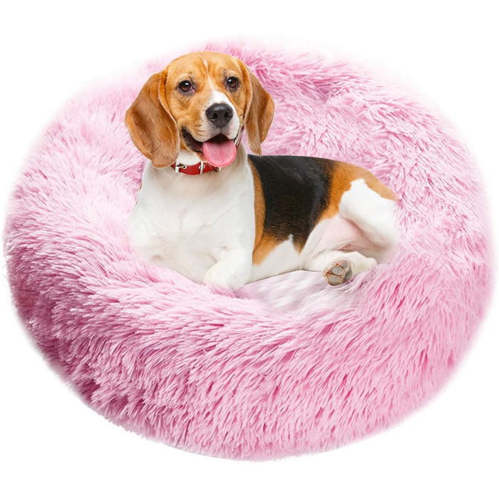 М'яке ліжко для собак та котів PETCUTE, кругленьке, рожеве, миється