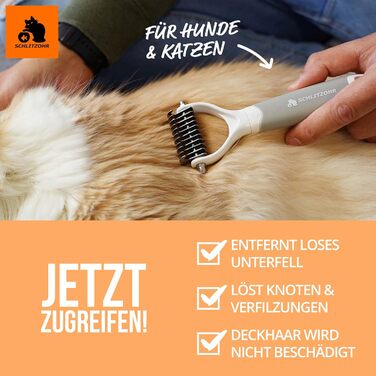 Щітка для підшерстка Cookie | Для собак, котів та коней | Підходить для порід з середньою та довгою шерстю | Видаляє підшерсток, запобігає утворенню ковтунів (S-M)