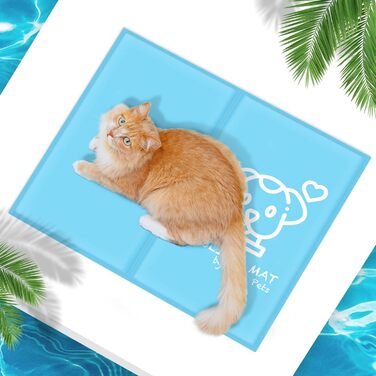 Кühlmatte для собак Pawtasy - охолоджуючий килимок для собак XL 100 x 60 см, блакитний. Охолоджуюча килимок з нетоксичного гелю для великих та середніх собак