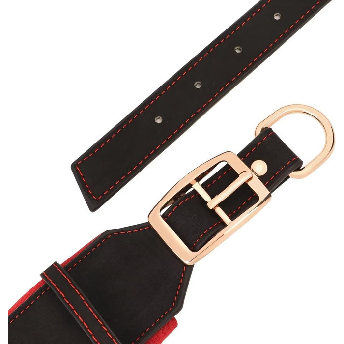 Нашийник для собак середніх та великих порід PET ARTIST з міцної шкіри PU, регульований, з металевою застібкою, для Пітбулів та великих собак, чорний, L (43-51 см)