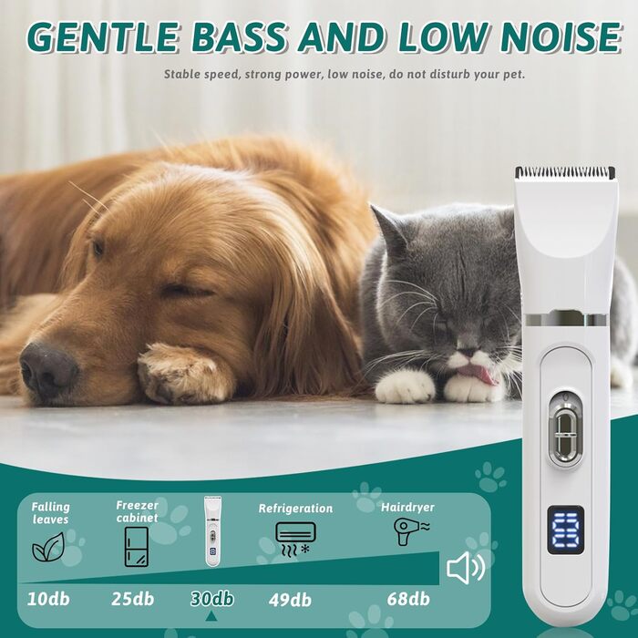 Триммер для собак Leise: догляд за кігтями та шерстю. LED-підсвітка, для собак та котів.