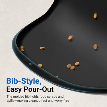 Килимок для годування собак та котів DownyPaws, неслизький, водовідштовхувальний, з високим бортиком, 61 x 43 см, чорний