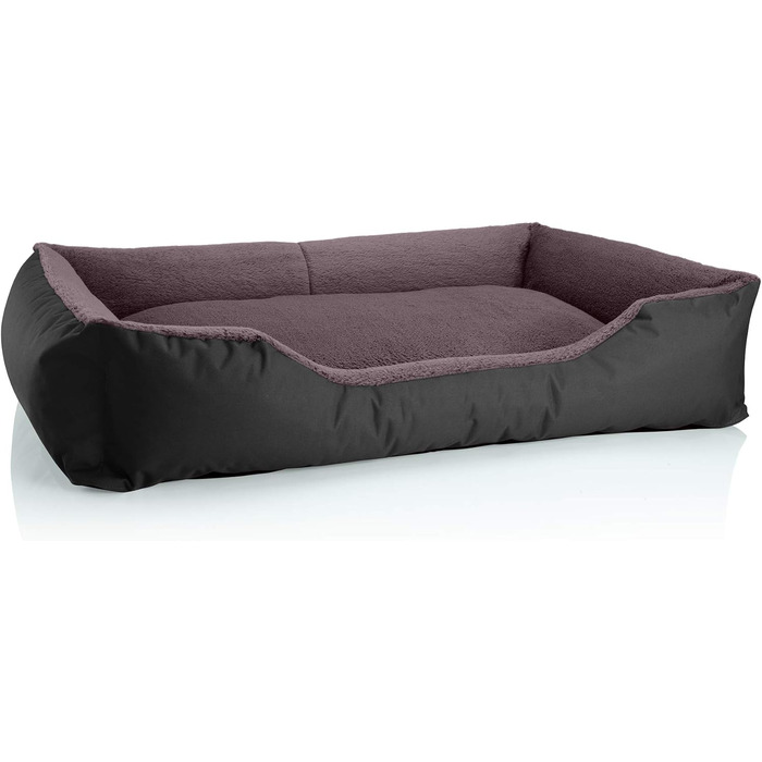 Крісло-ліжко для собак BedDog Teddy, чорно-коричневе, XXL, 120x85x23 см. З міцного кордура та мікрофлісу, знімний чохол, для дому та вулиці