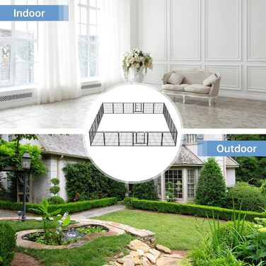 Металеве вольєр для собак BestPet з дверима, 32 панелі, для великих, середніх та малих собак. Розміри: 61x81,3x101,6 см