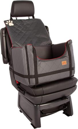 Автомобільний лежак для собак Golden Dog - сірий, 65x53x27 см, з кріпленням на ремінь безпеки, водонепроникний, для пасажирського сидіння, складаний