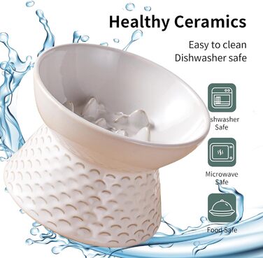 Керамічна годівниця для котів Qcapet, піднята миска для їжі