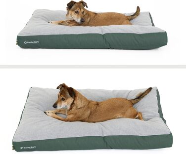 М'яке ліжко для собак середніх порід GreenLabel (88x60 см, зелене) - зручне, миється, з м'якого флусу
